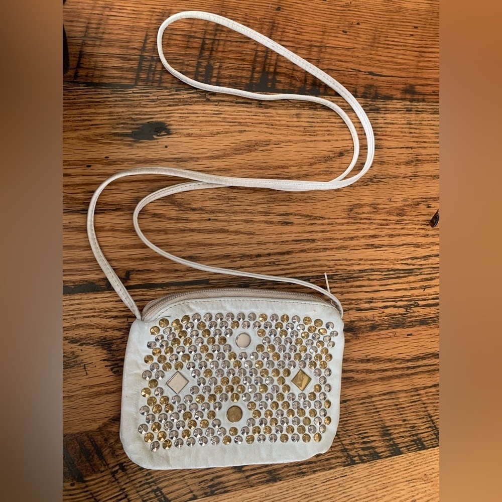 Pinky 80’s mini bag purse studded hippie boho festival
Grungy 100% leather